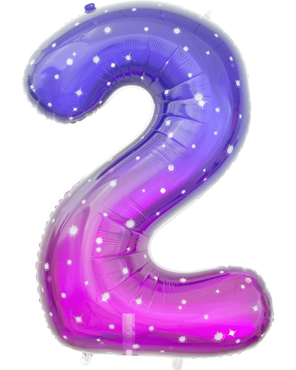 131022_Шар_(34_86_см)_Цифра_2_Сияющий_космос_Сиреневый_Градиент_1_шт_в_упак blank