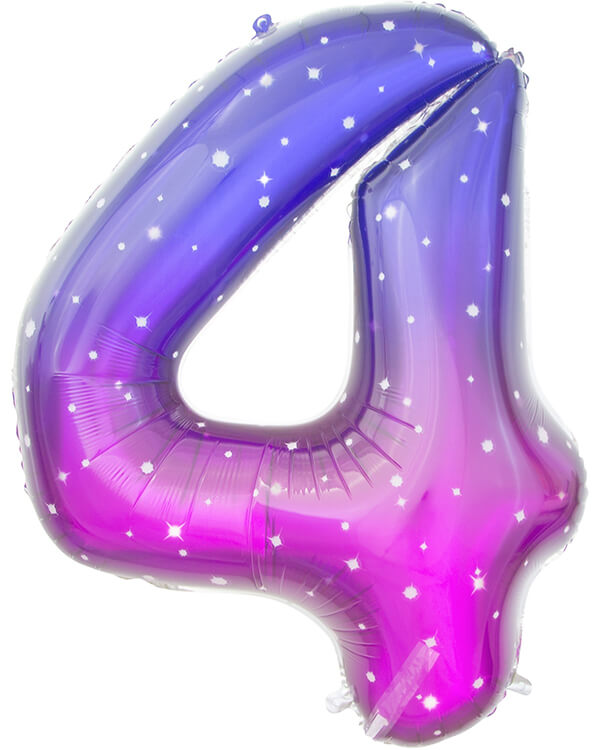 131024_Шар_(34_86_см)_Цифра_4_Сияющий_космос_Сиреневый_Градиент_1_шт_в_упак blank