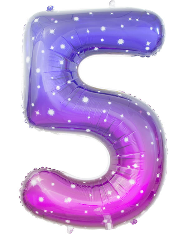 131025_Шар_(34_86_см)_Цифра_5_Сияющий_космос_Сиреневый_Градиент_1_шт_в_упак blank