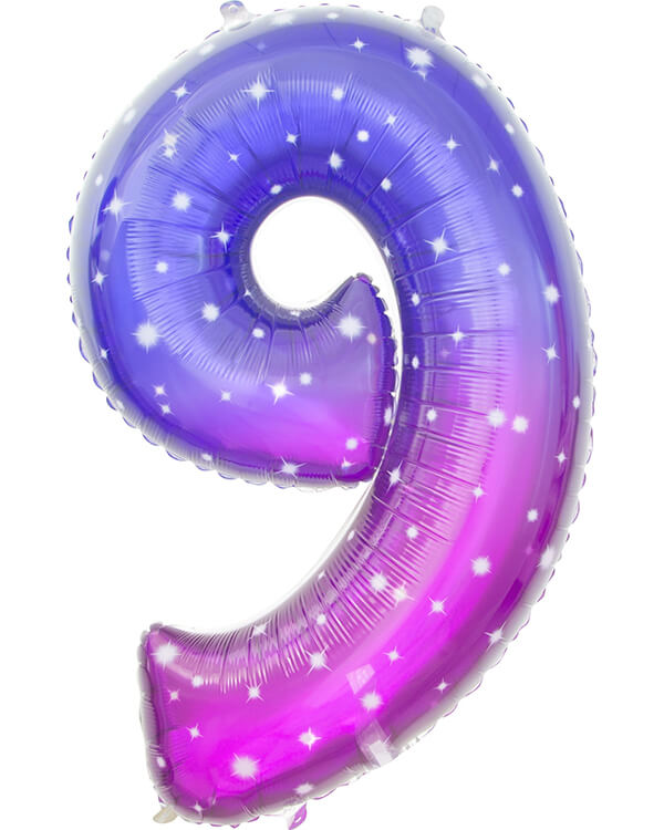 131029_Шар_(34_86_см)_Цифра_9_Сияющий_космос_Сиреневый_Градиент_1_шт_в_упак blank