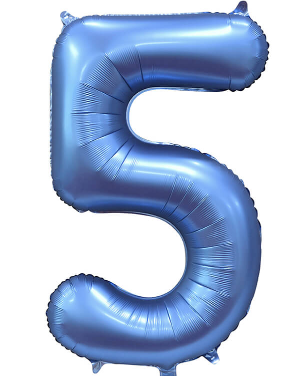 131055V_Шар_(34_86_см)_Цифра_5_Синий_Сатин_1_шт_в_упак blank