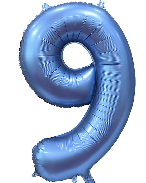 131059V_Шар_(34_86_см)_Цифра_9_Синий_Сатин_1_шт_в_упак blank