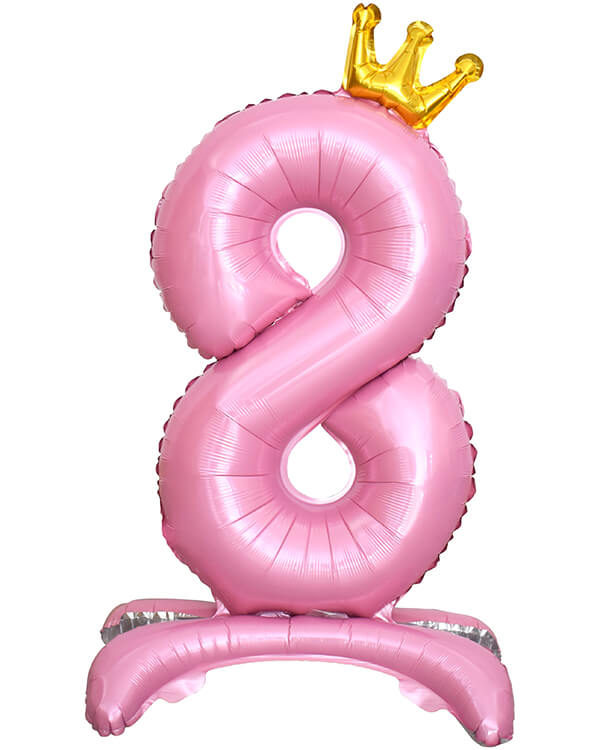 131258_Шар_(32_81_см)_Цифра_8_Золотая_корона_на_подставке_Розовый_1_шт_в_упак blank