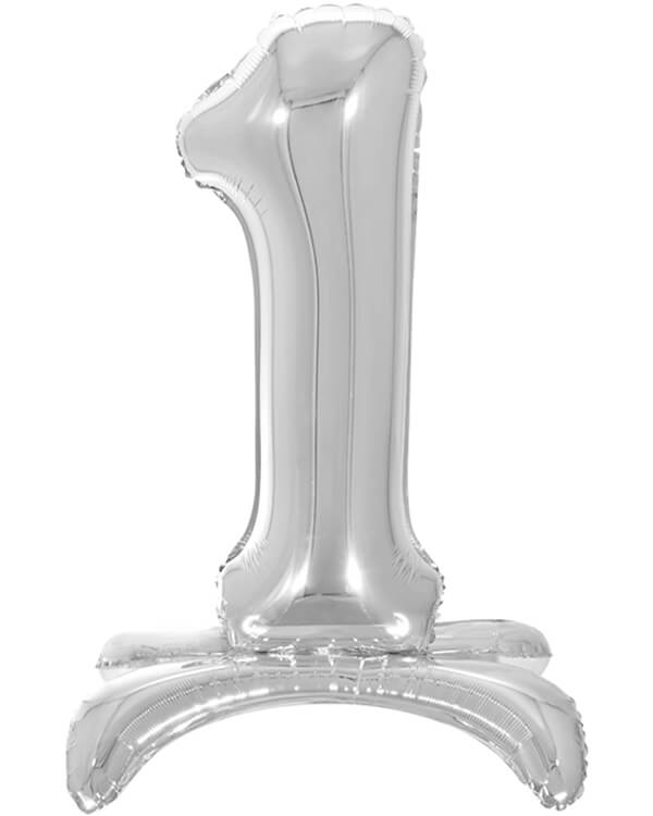 134011_Шар_(32_81_см)_Цифра_1_на_подставке_Серебро_1_шт_в_упак blank