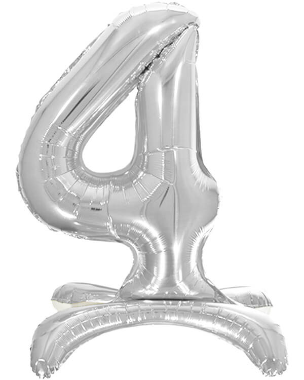 134014_Шар_(32_81_см)_Цифра_4_на_подставке_Серебро_1_шт_в_упак blank