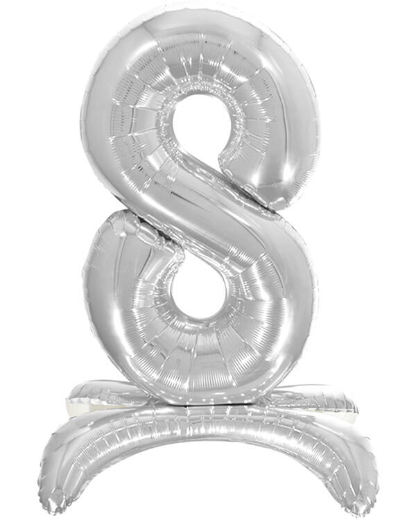 134018_Шар_(32_81_см)_Цифра_8_на_подставке_Серебро_1_шт_в_упак blank