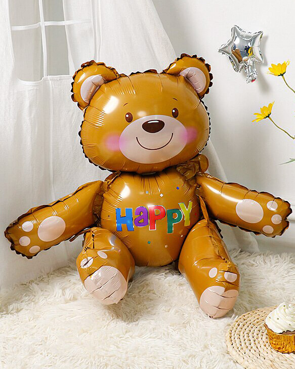 15198_Шар_3D_(30_76_см)_Фигура_Сидячий_мишка_Коричневый_1_шт_в_упак_3 blank