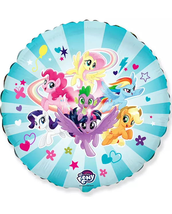 401587_Шар_(18_46_см)_Круг_My_Little_Pony_Дружные_Лошадки_Голубой_1_шт blank