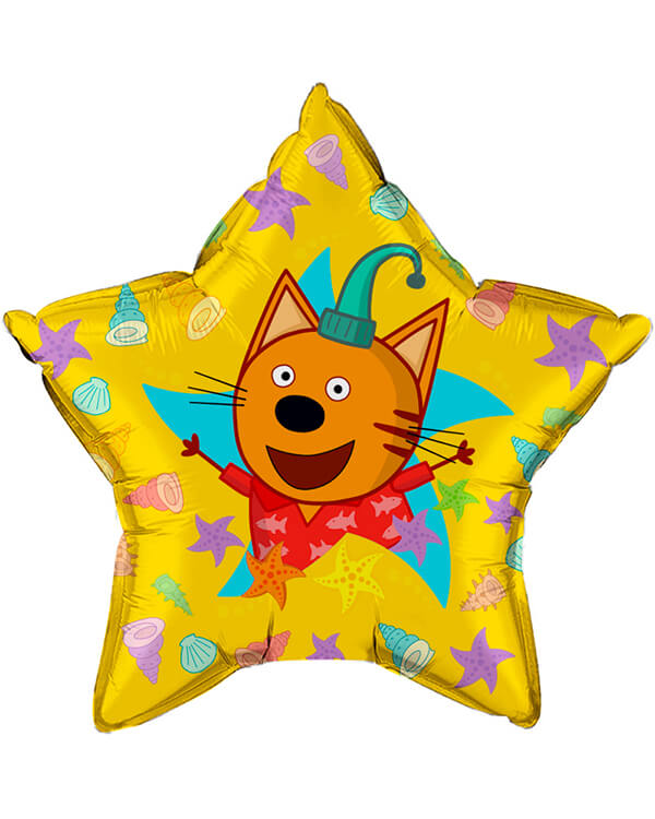 404017_Шар_(22_56_см)_Звезда_Три_Кота_Компот_1_шт_в_упак blank