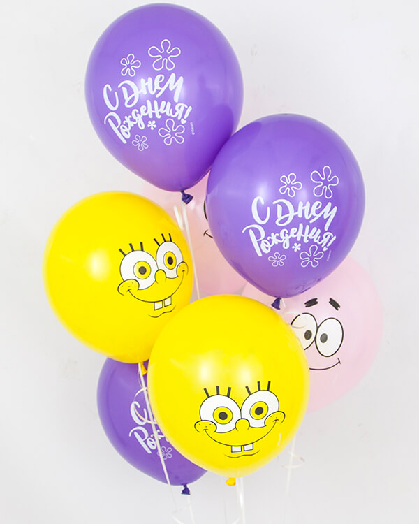 501009-25_Шар_(12_30_см)_Губка_Боб_С_Днем_Рождения!_Ассорти_пастель_2_ст_25_шт_3 blank