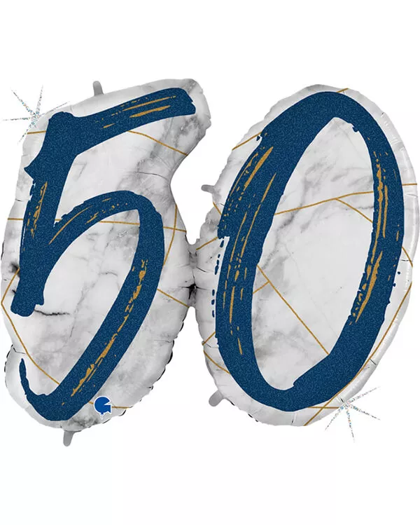 G31005GHB_Шар_(44_112_см)_Цифра_50_Мрамор_Калакатта_Синий_Голография_1_шт blank