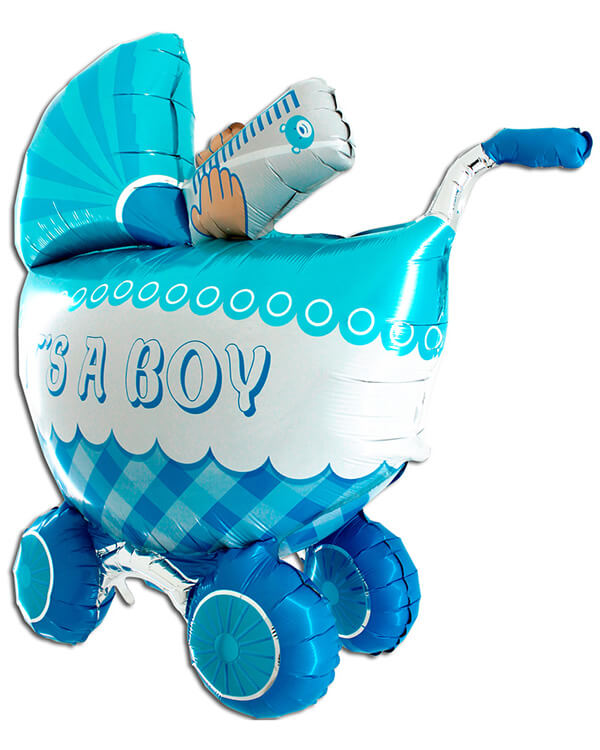 L73060_Шар_3D_(42_107_см)_Фигура_Коляска_для_мальчика_Голубой_1_шт blank